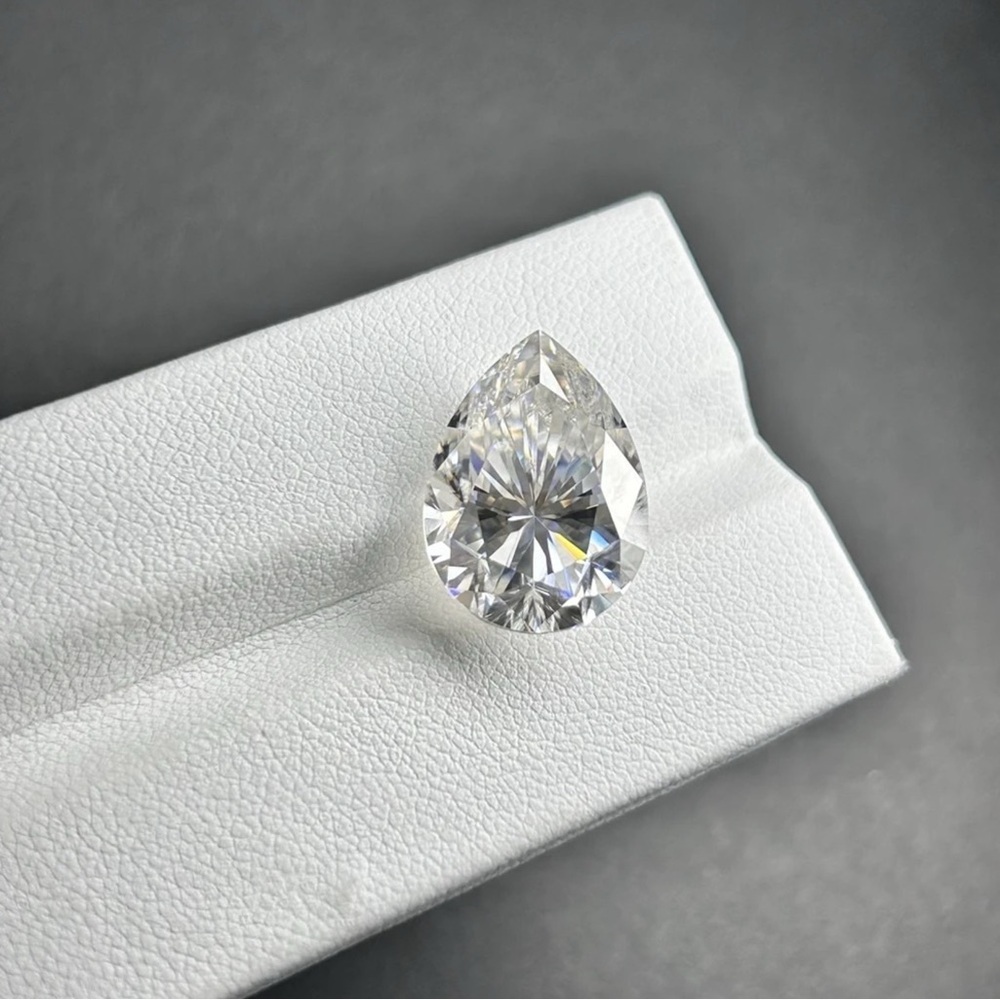 5ct Pear Shape Cut Certified Moissanite Loose Stone Vvs1 D